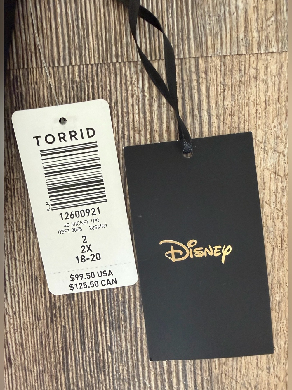 Torrid X Disney 2 (2X) 18-20 Mickey Ruffle V Neck One Piece Swimsuit MSRP $99.50 - Picture 3 of 13